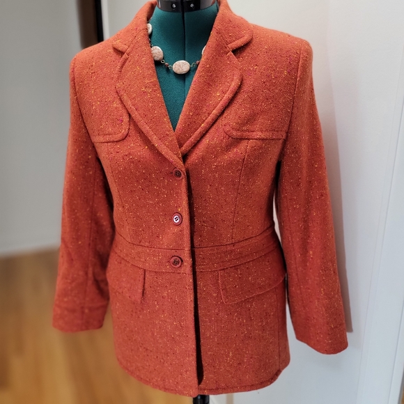 Escada Jackets & Blazers - ESCADA VINTAGE size 42 Orange Jacket. Like new.